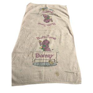 Vintage 1992 Barney Bath Time Towel Barney in Bath Tub 42" x 24"